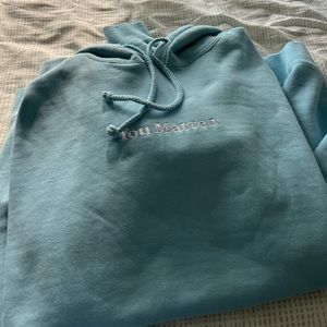XL Baby blue you matter hoodie